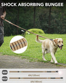 Heavy-Duty Tactical Dog Lead– 1.2–1.8m Shock-Absorbing Bungee with Dual Handles & Metal Clip