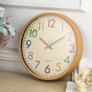 Colorful Silent 12 " Wall Clock – Kids Room Battery Operated Vintage Style