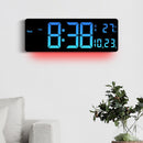 Digital Wall Clock RGB 16" – Large Display Remote Auto Dimmer Date & Temp