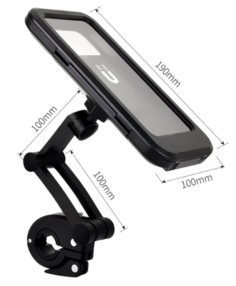 Waterproof Bike Phone Holder Case – 360° Rotating Handlebar Holder for 5"-7" Smartphones