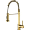 Brushed Kitchen Mixer Tap with Pull-Out Spray – 360 Swivel Stainless Steel Sink Mixer