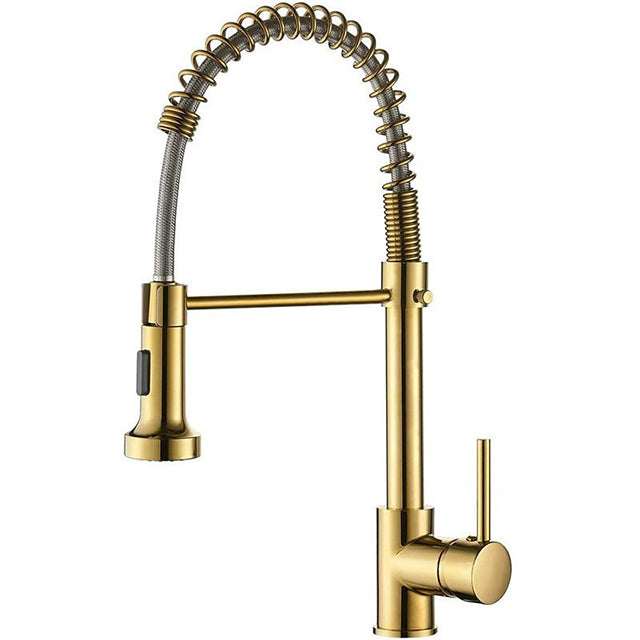 Brushed Kitchen Mixer Tap with Pull-Out Spray – 360 Swivel Stainless Steel Sink Mixer