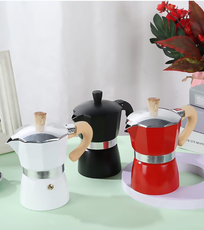 Moka Coffee Pot – Stovetop Espresso Maker for Home Office & Outdoor Use