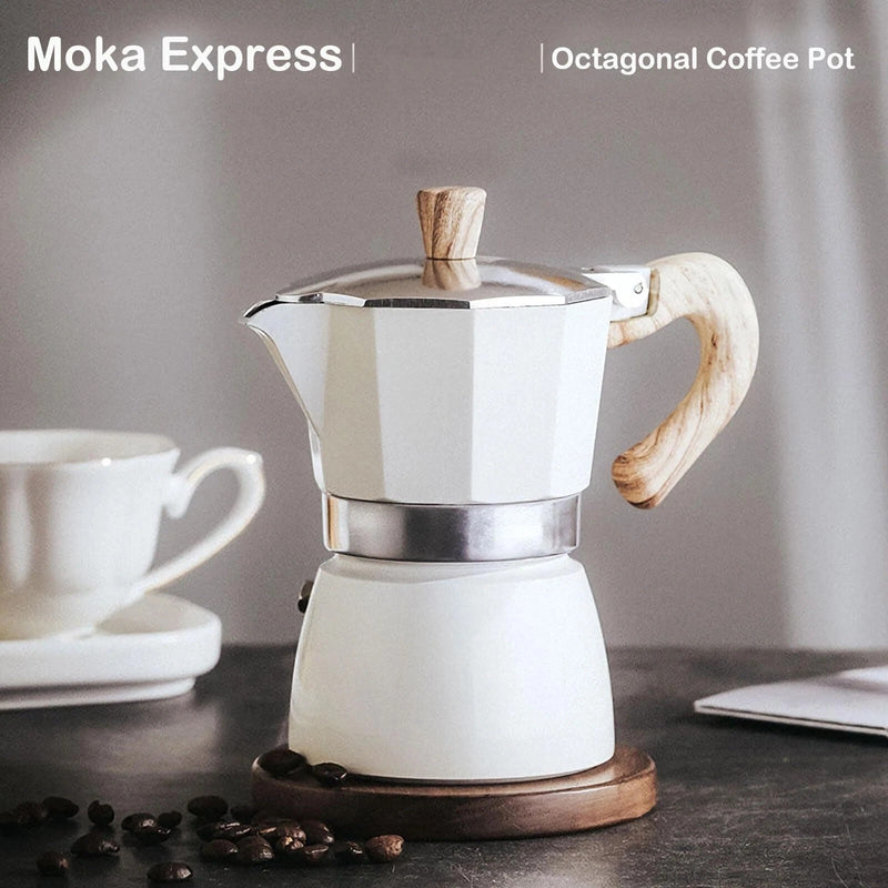 Moka Coffee Pot – Stovetop Espresso Maker for Home Office & Outdoor Use