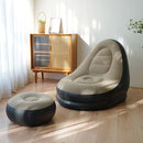 Inflatable Chair with Footrest – Portable Air Lounger Recliner with Foot Pump