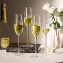 Engraved Crystal Champagne Flutes – Pack of 2 Carved Design High-Foot Glasses