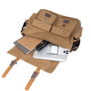 Vintage Canvas Messenger Bag – 16" Laptop Shoulder Bag for Work School & Travel