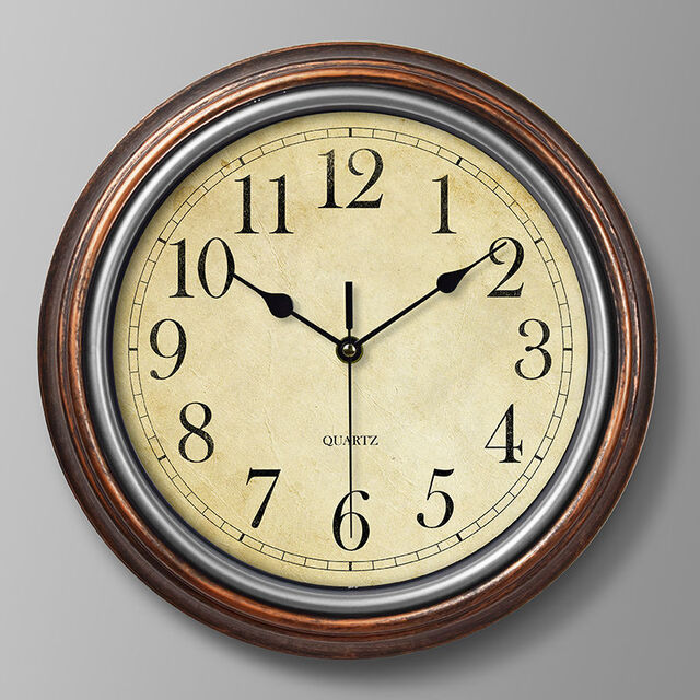 European Classic Vintage Wall Clock – Silent Hanging Design for Kitchen Hallway & Living Room Decor