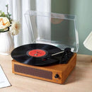 Portable Retro Vinyl Record Player – 3-Speed Turntable with Bluetooth Built-in Speakers & Dust Cover