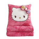 Hello Kitty 2-in-1 Embroidered Pillow Blanket – Foldable Arctic Fleece Cushion & Nap Blanket