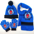 Kids Spiderman Knitted Winter Set – 3-Piece Soft  Warm Hat Scarf and Gloves