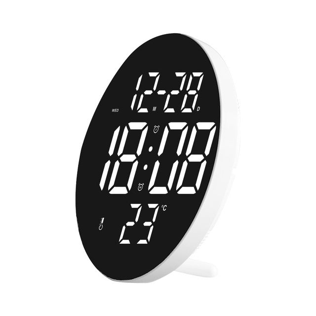 Dual-Purpose 9" LED Clock – Hanging/Standing with Remote Alarm & Multifunction for Living Room or Bedroom