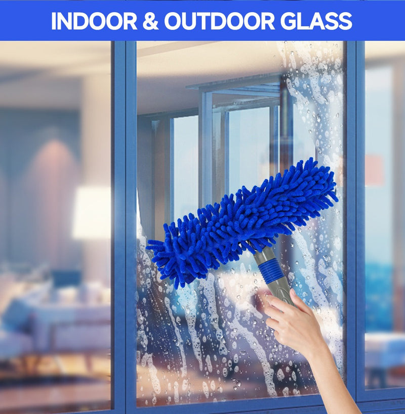 3-in-1 Long Pole Window Cleaner Kit – Double-Sided Glass Wiper for Household Cleaning