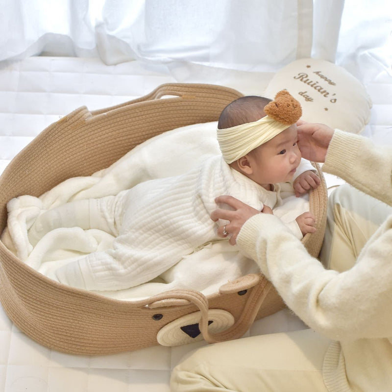 Cozy Baby Moses Basket – Portable Cotton Rope Infant Bed & Carrycot