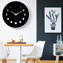 Glow-in-the-Dark Moon Phase Silent Wall Clock – Easy Install Living Room Wall Decor
