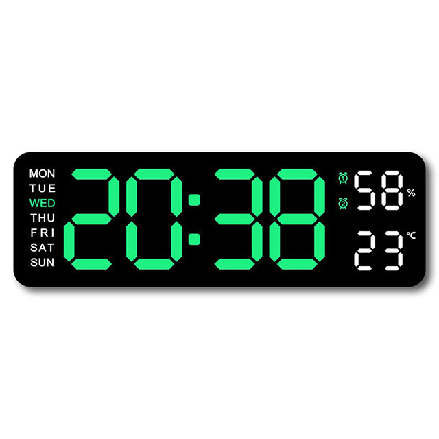 Digital LED Wall Clock 9 inch – Alarm Calendar & Temperature Display for Home or Office