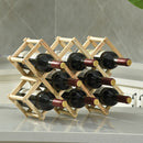 10-Bottle Folding Wooden Wine Rack – Compact Wine Storage Display