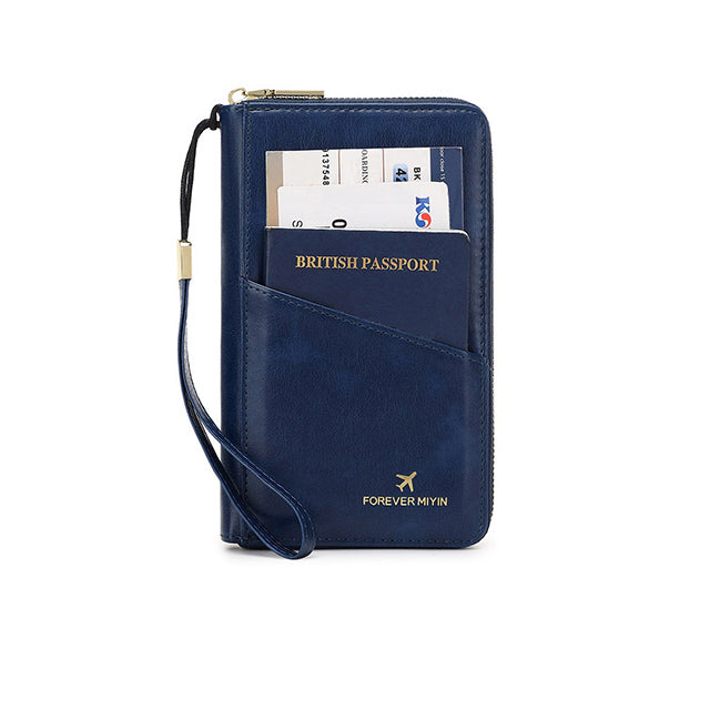 RFID-Blocking Passport Holder – Slim Travel Wallet with  Strap for Security On-the-Go