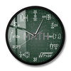 Green Math Chalkboard Wall Clock with Metal Frame – Ideal for Classrooms & Math Fans