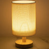 Nordic Style Fabric Table Lamp – Rustic Wooden LED Lampshade