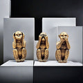 3-Piece Wise Monkeys Statue Set Ornaments – Hear No Evil See No Evil Speak No Evil Figurines