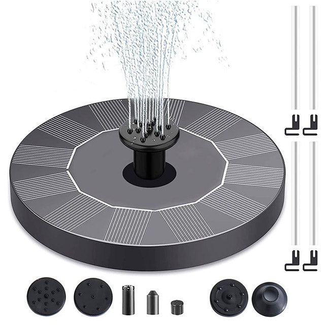 Solar Bird Bath with Fountain – 4 Nozzles Outdoor Garden Feature