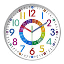 Children’s Silent Wall Clock – 24-Hour Easy Time Learning 10 Inch Ideal for Bedroom or Classroom