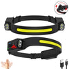 LED Rechargeable Head Torch – Rotating Weatherproof Light with Sensor Control