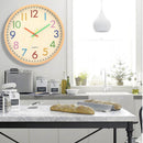 Colorful Silent 12 " Wall Clock – Kids Room Battery Operated Vintage Style