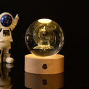 3D Crystal Ball Night Light – Luminous Decorative Ball Table Lamp with Wooden Base
