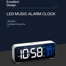 LED Voice-Controlled Alarm Clock – Mirror Display Temp & Humidity Dual Alarms