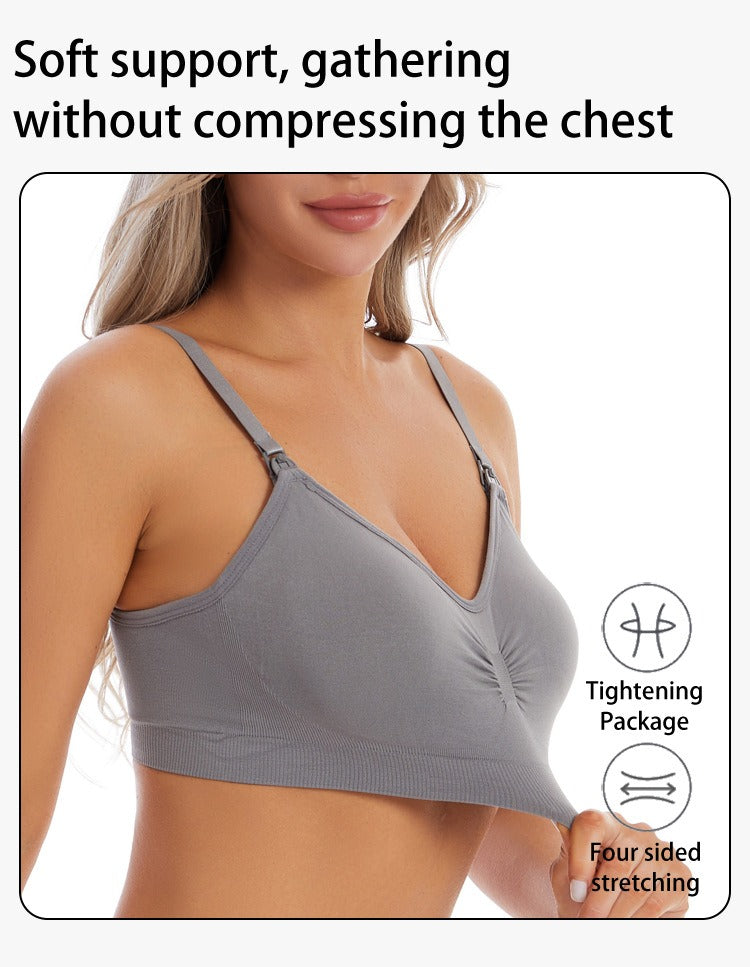 High-Quality Maternity Nursing Bra – 3 Pack Seamless Cotton Push-Up Breastfeeding Bra