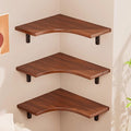 Solid Wood Corner Floating Shelves – 3 Piece Rustic Wall Display Storage