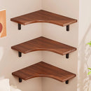 Solid Wood Corner Floating Shelves – 3 Piece Rustic Wall Display Storage