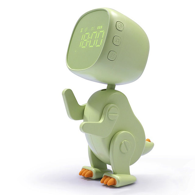 Dinosaur Kids Alarm Clock – Rechargeable with Night Light Snooze & 6 Alarms