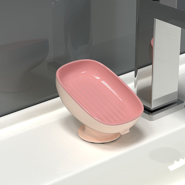 Self-Draining Soap Holder Set Of 2 – Bar Soap Dish with Suction Cups for Sink Kitchen & Bathtub