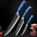 Premium Japanese Kitchen Knife Set – High Carbon Stainless Steel Santoku & Chef Knives