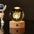 3D Crystal Ball Night Light – Luminous Decorative Ball Table Lamp with Wooden Base