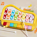 2-in-1 Xylophone & Piano – 8 Keys with Hammer and Song Cards for Kids