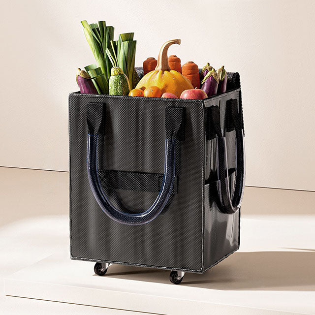 Foldable Roller Trolley Shopping Bag – Long-Handle Travel & Outdoor Storage Bag