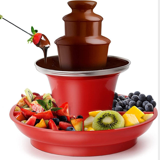 Mini Chocolate Fountain – 3-Tier Electric Fondue Set Stainless Steel for Parties & Events