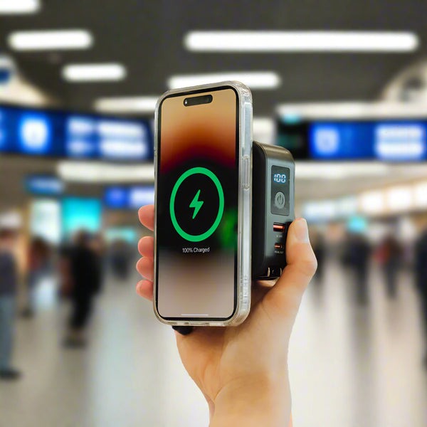 TravelBank 5-in-1 Wall Charger with Wireless Charging Pad and Power Bank