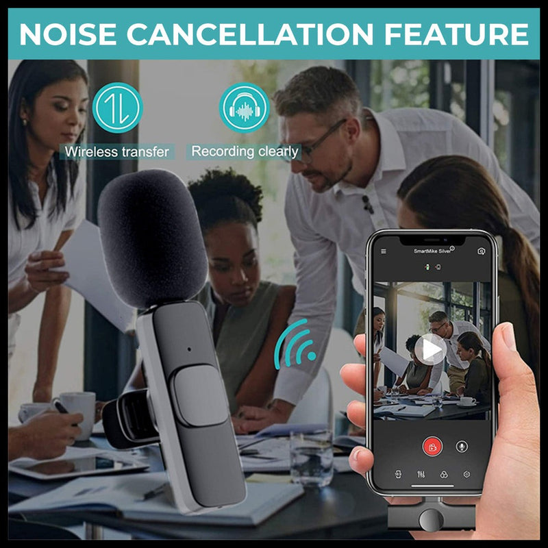 Wireless Lavalier Microphone for Smartphone – Clip-On Mic for Interviews Vlogs