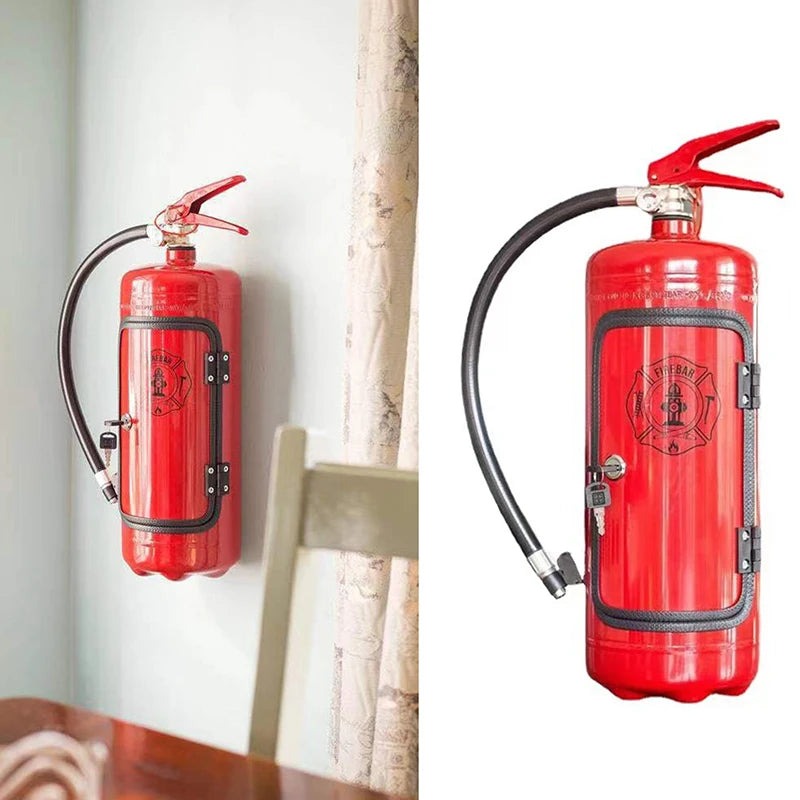 Fire Extinguisher Home Bar Cabinet – Novelty Whiskey Cabinet & Gift for Men
