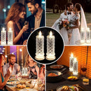 Flameless LED Candle Lights –  Four-Pack Crystal Rose Projection Table Lamp