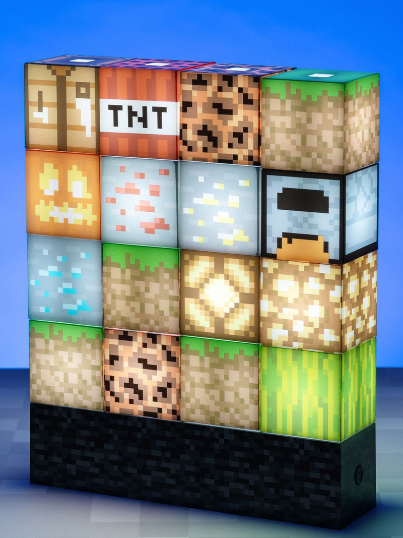 Minecraft Block Night Light – Officially Licensed 16 Rearrangeable LED Building Blocks