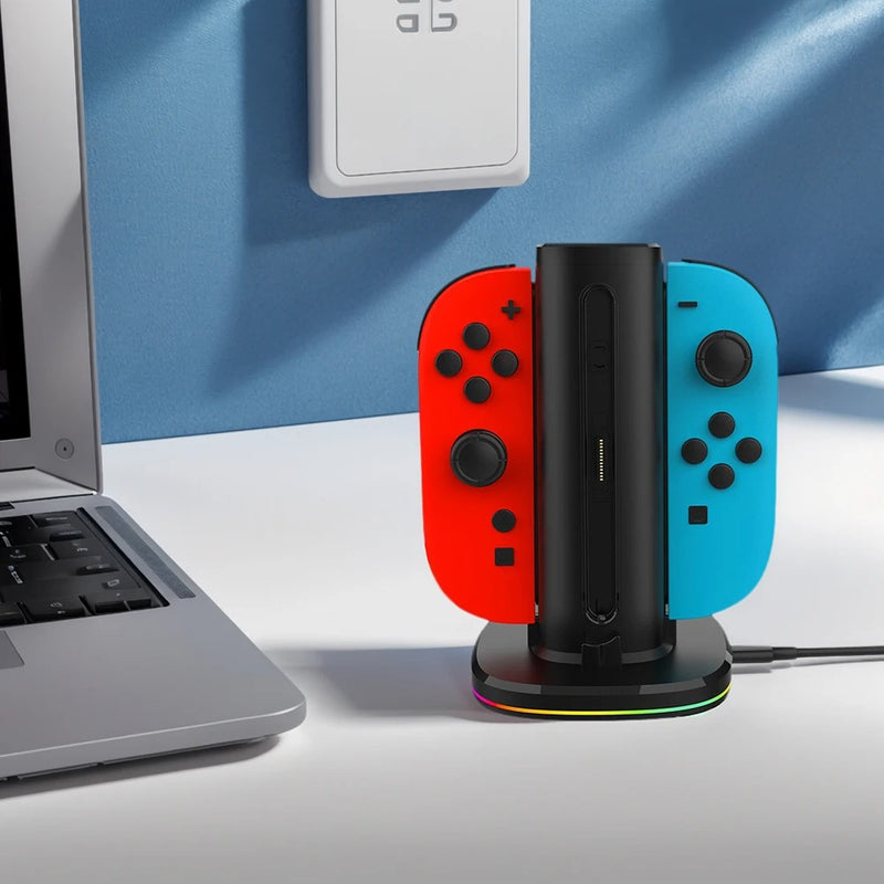 Switch 2 JoyCon Charging Dock – Fast Charger Stand for Left & Right Wireless Controllers (4 Slots)