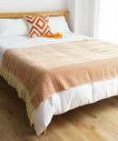 Elegant Knitted Throw Blanket with Tassels – Soft Reversible Sofa & Bed Cover