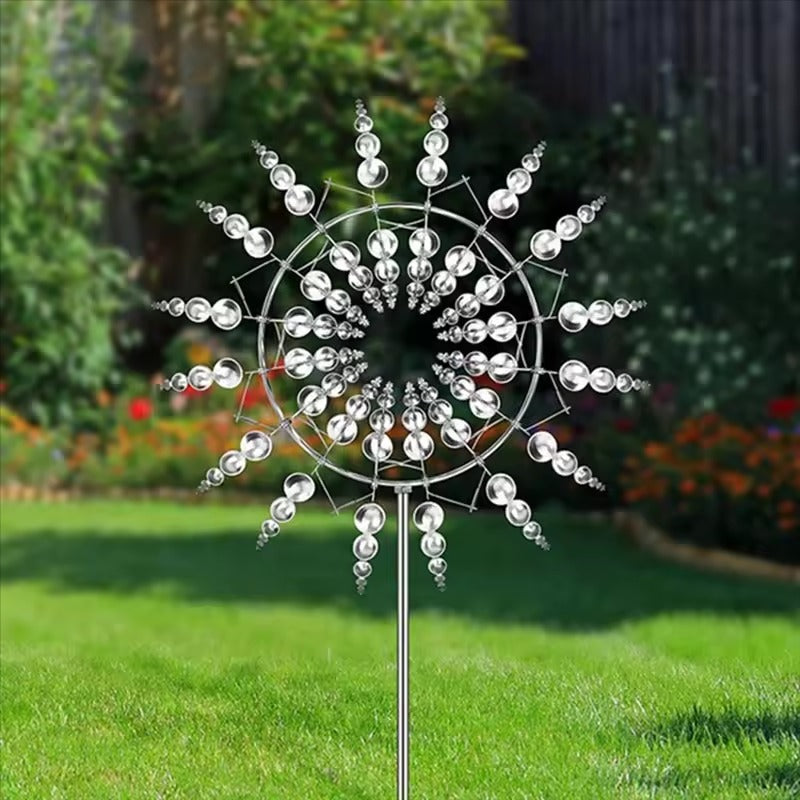 Metal Garden Windmill Spinner – Kinetic Yard Art for Outdoor Lawn & Patio Decor
