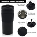 Stainless Steel French Press Coffee Maker – Vacuum Insulated Travel Mug 450ml